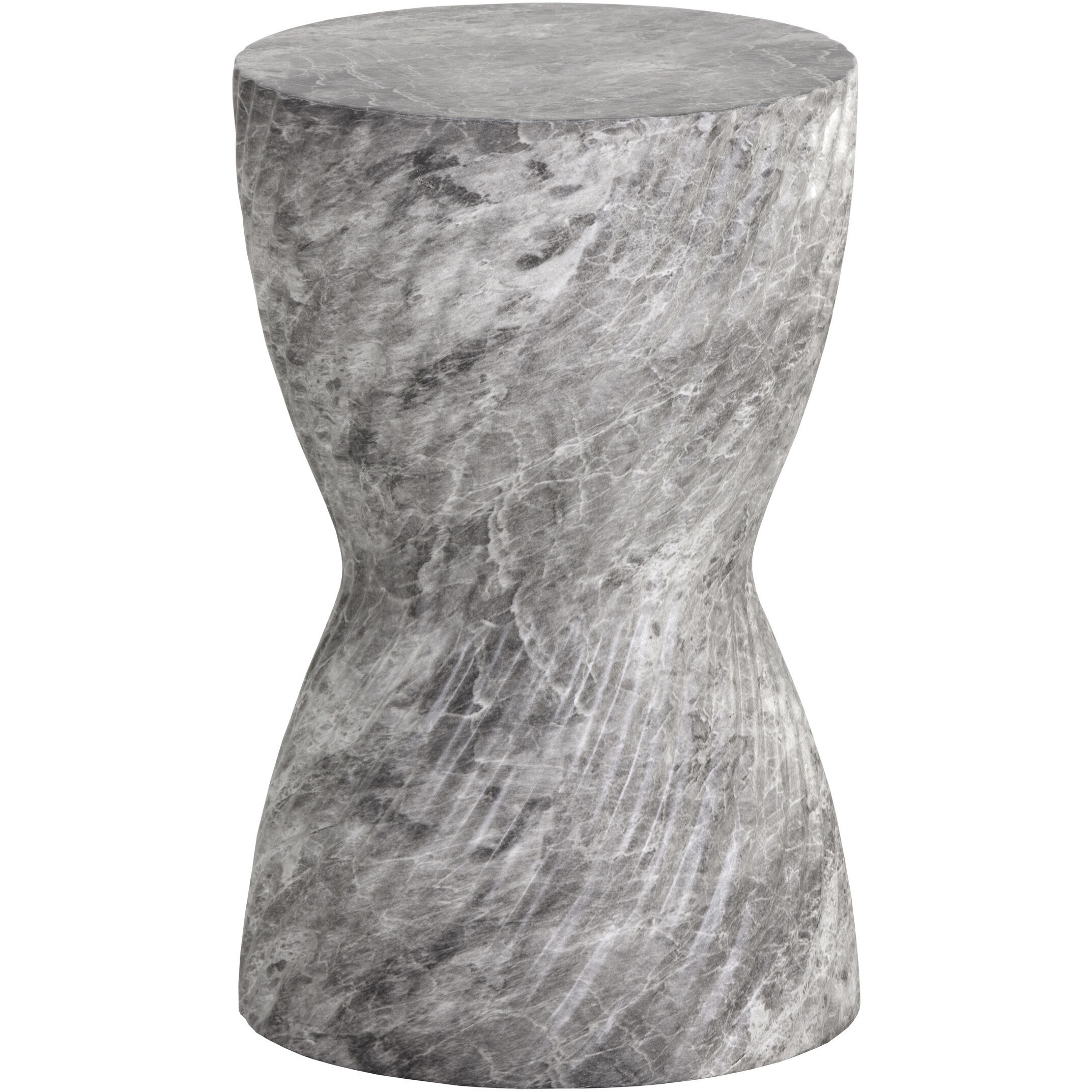 Cara 18.5 X 11.75 inch Marble Look / Grey Outdoor End Table